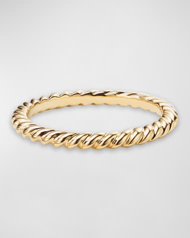 David Yurman DY Unity Cable Ring in 18K Gold, 2mm, Size 7.5