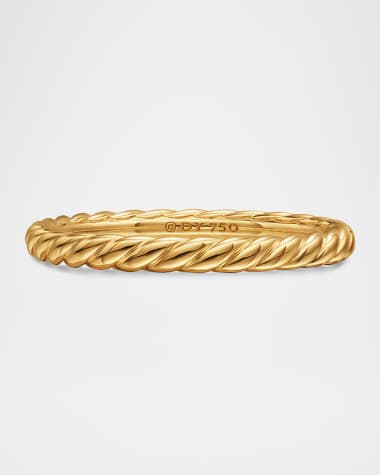 David Yurman DY Unity Cable Ring in 18K Gold, 2mm, Size 7.5