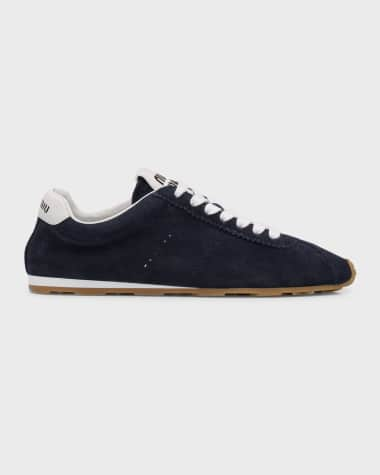 Miu Miu Suede Bicolor Retro Trainer Sneakers