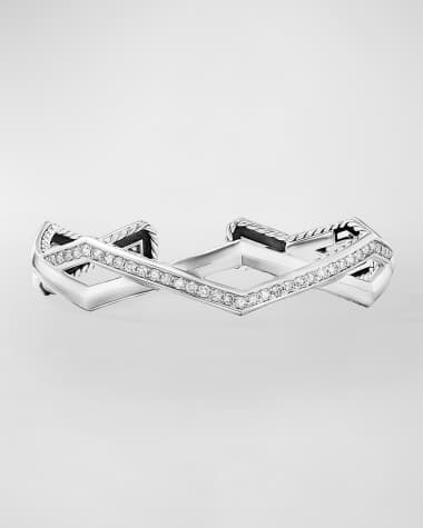 David Yurman Pave Stax Bracelet with Diamonds in Silver, 5mm