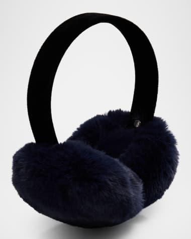 Surell Accessories Velvet & Faux Rex Rabbit Ear Muffs