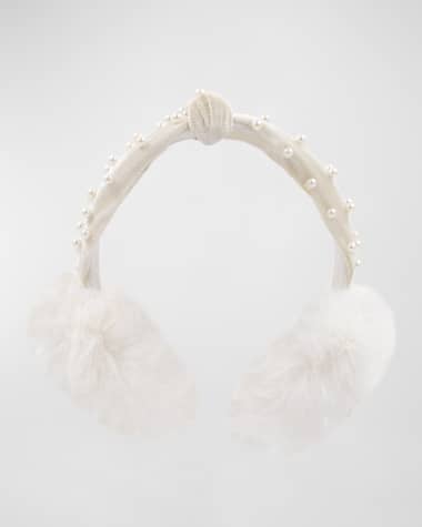 Surell Accessories Pearly Knotted Velvet & Faux Fur Ear Muffs