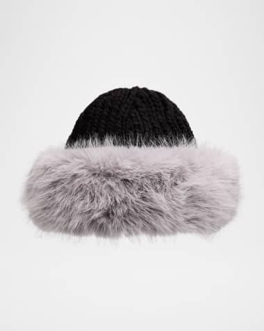 Surell Accessories Kate Knit Beanie with Faux Fur Cuff