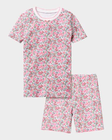 Petite Plume Kid's Pima Cotton Snug Fit Pajama Short Set, Size 7-14
