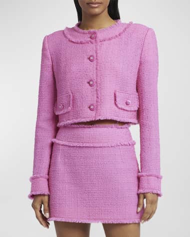 Dolce&Gabbana Rachel Collarless Crop Tweed Jacket