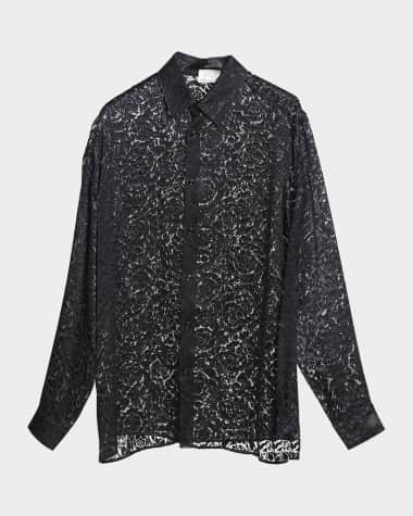 Versace Men's Barocco Silk Sport Shirt