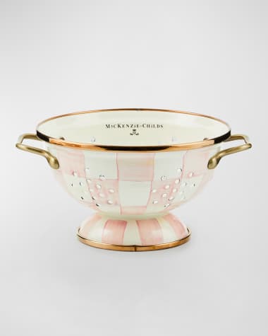 MacKenzie-Childs Rosy Check Enamel Colander, Small