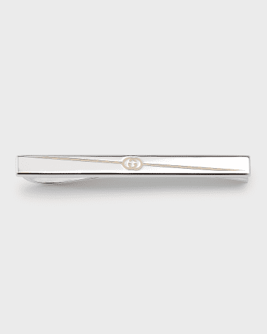 Gucci Men's Gucci Tag Tie Bar, 60x60mm Silver
