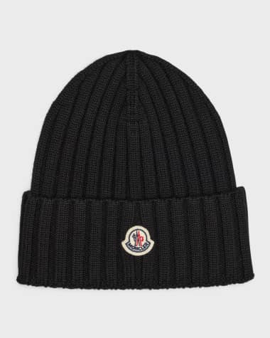 Moncler Ribbed Wool Beanie w/ Logo