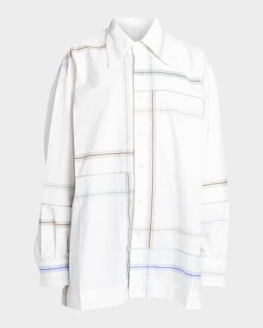 Bottega Veneta Abstract-Print Oversized Collared Shirt