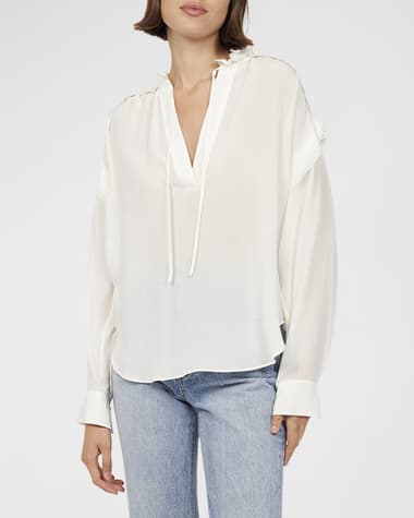 Designer Neutral Long Sleeve Blouses for Women