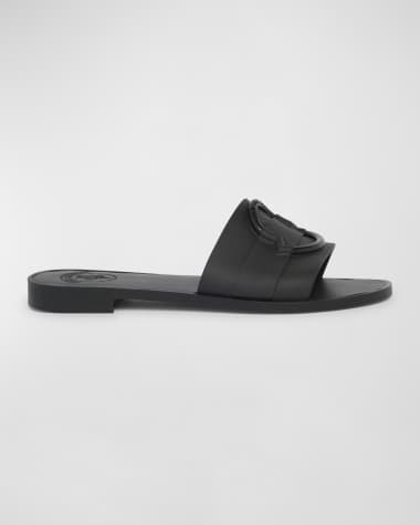 Moncler Mon Rubber Logo Flat Slide Sandals