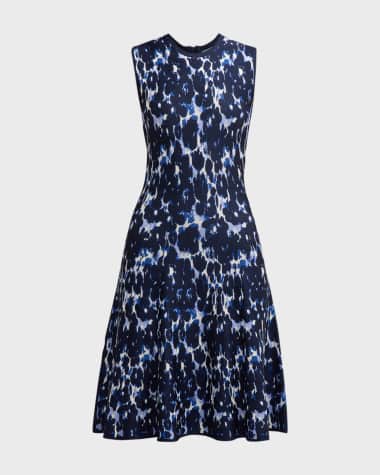 Lela Rose Penelope Floral Print Midi Dress