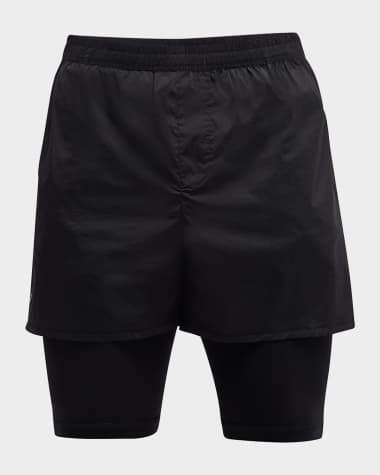 TRUE TRIBE Men's Layered Running Shorts