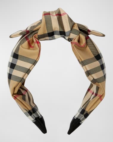 Burberry Girl's Soft Knot Check Headband