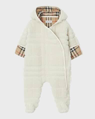 Burberry Kid's Cosimo Sculpted Faux Fur Snowsuit, Size Newborn-12M