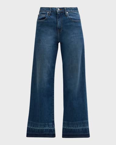 SIMKHAI Jude Mid-Rise Cropped Wide-Leg Denim Jeans