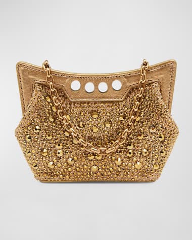 Alexander McQueen Micro Peal Crystal Crossbody Bag