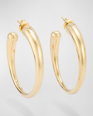 Saint Laurent Gold Degrade Hoop Earrings