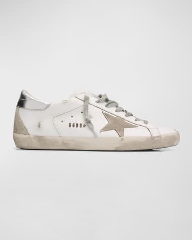 Golden Goose Men's Super-Star Metal-Logo Leather Low-Top Sneakers