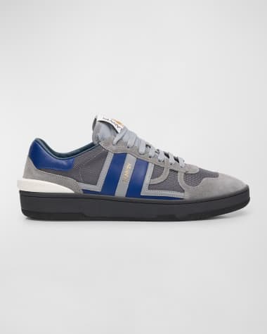 Lanvin Men's Clay Textile and Leather Low-Top Sneakers
