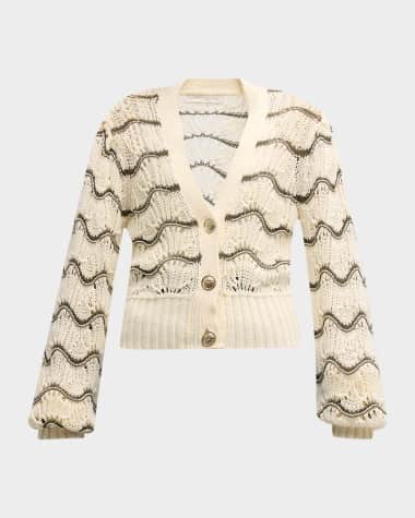 Ramy Brook Daniella Wavy Striped Cardigan