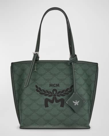 MCM Lauretos Monogram Canvas Shopper Tote Bag