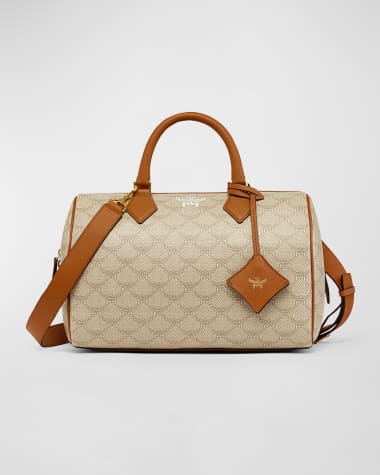 MCM Ella Monogram Boston Top-Handle Bag