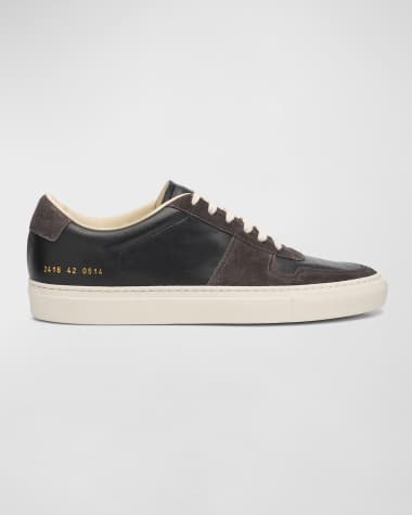 Common Projects Men's Bball Duo Napa and Suede Low-Top Sneakers