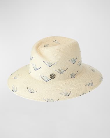 Maison Michel woven wide-brim hat - Brown