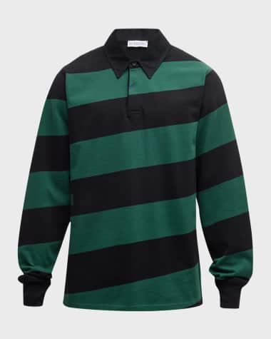 Burberry Letter Graphic Cotton Pique Polo Shirt Black