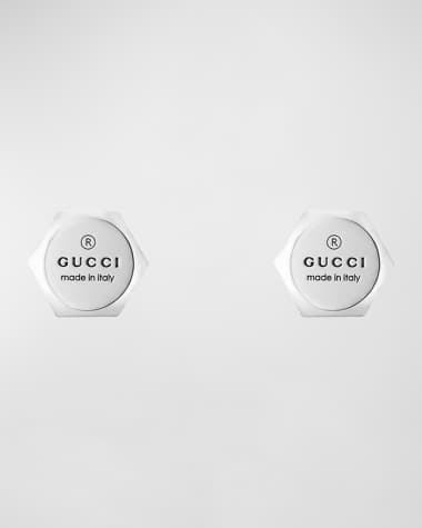 Gucci Sterling Silver 10MM Trademark Earrings