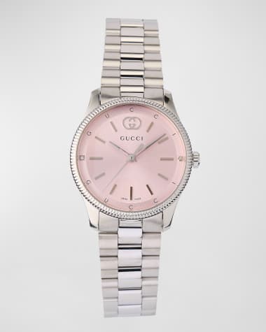 Gucci G-Timeless Slim Watch with Diamonds and Bracelet Strap