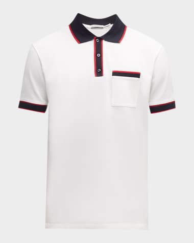 Moncler Men's Contrast-Trim Polo Shirt