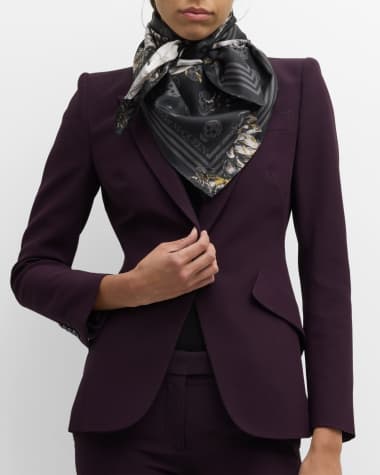 Alexander McQueen Chiaroscuro Biker Silk Square Scarf