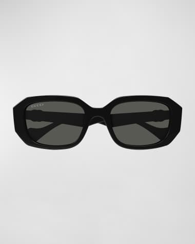 Gucci Geometric Plastic Rectangle Sunglasses