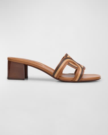 Tod's Tricolor Leather Mule Sandals