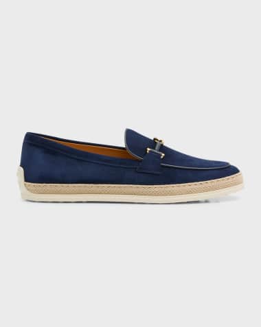 Tod's Suede T-Ring Espadrille Loafers