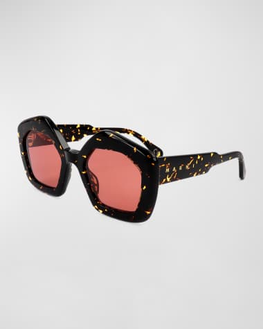 Marni Logo Acetate Butterfly Sunglasses
