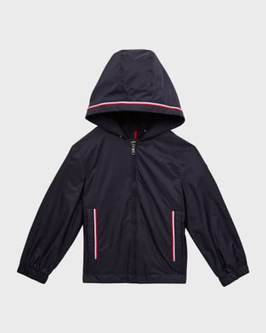 Moncler Boy's Granduc Tricolor Trim Jacket, Size 4-6
