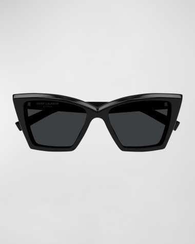 Saint Laurent Beveled Acetate Cat-Eye Sunglasses