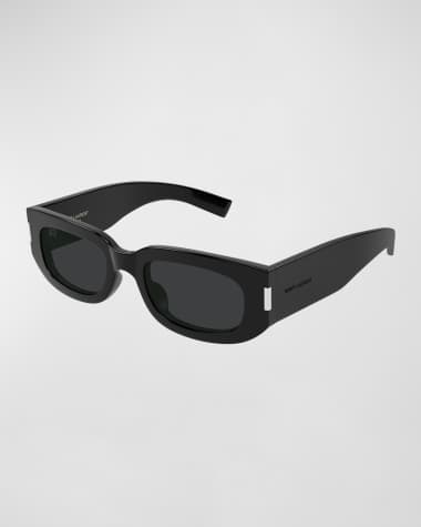 Saint Laurent Tonal Logo Acetate Round Sunglasses