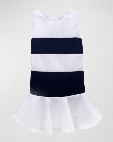 Helena Girl's Stripe Sleeveless Flounce Dress, Size 6M-24M