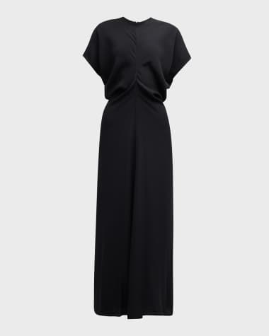 Toteme Satin Maxi Dress with Slouch Waist Detail