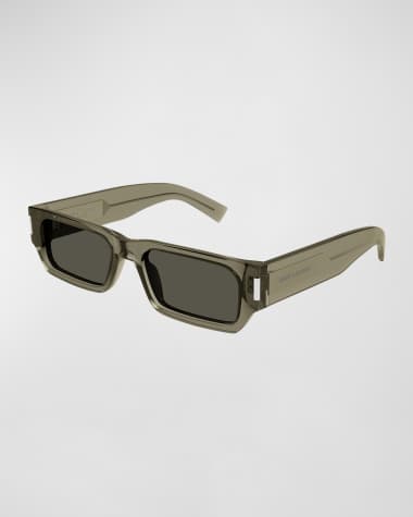 Saint Laurent Men's SL 660 Acetate Rectangle Sunglasses