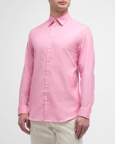 Emporio Armani Men's Classic Fit Cotton-Blend Sport Shirt