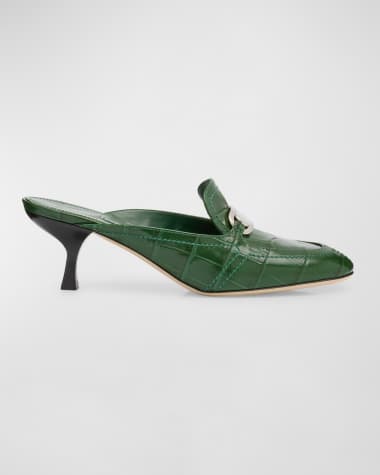 Ferragamo Eloyde Croco Loafer Mules