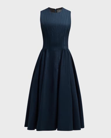 Jonathan Cohen Pintuck Sleeveless Midi Dress
