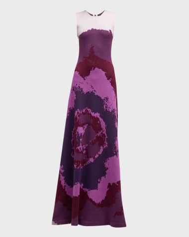 Jonathan Cohen Jacquard Knit Poppy Motif Dress