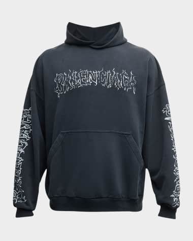 Balenciaga Men's Metal Outline Logo Hoodie